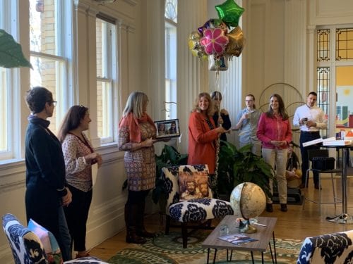 CIS Abroad staff in the Northampton office after receiving the 2019 Employer of the Year Award