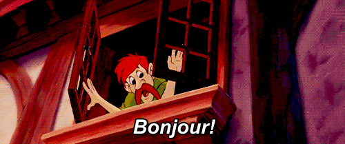 Beauty and the Beast townspeople saying bonjour