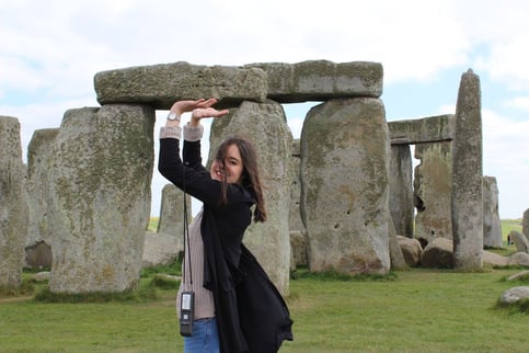 Posing in Stonehenge